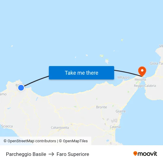 Basile Parking to Upper Lighthouse map