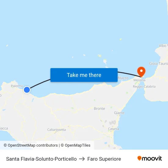 Santa Flavia-Solunto-Porticello to Upper Lighthouse map