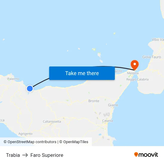 Trabia to Upper Lighthouse map
