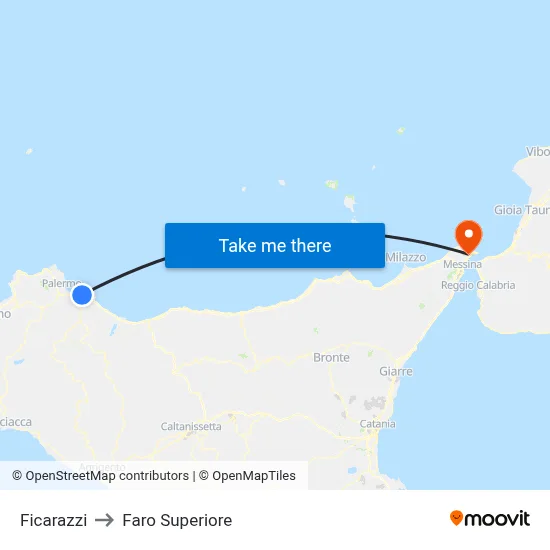 Ficarazzi to Upper Lighthouse map