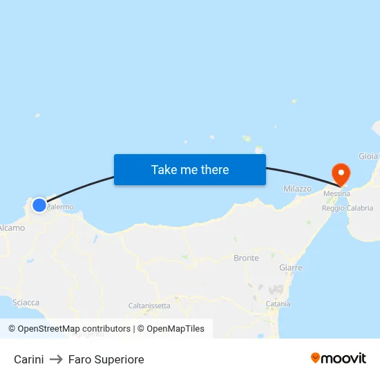 Carini to Upper Lighthouse map