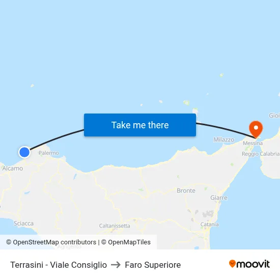 Terrasini - Viale Consiglio to Upper Lighthouse map