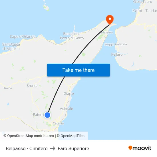 Belpasso - Cemetery to Upper Lighthouse map