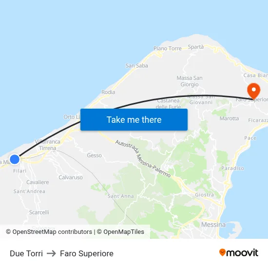 Due Torri to Upper Lighthouse map