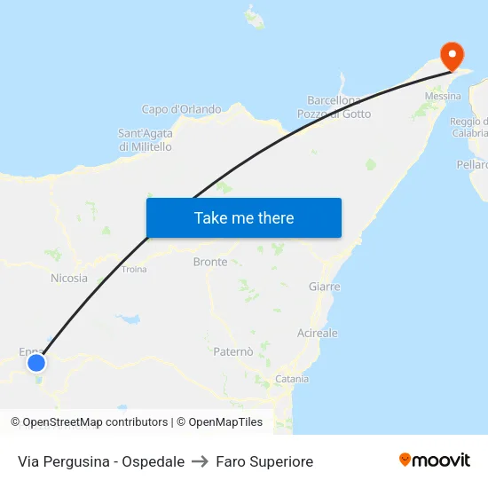 Via Pergusina - Hospital to Upper Lighthouse map