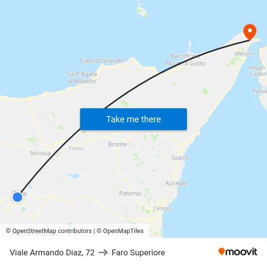 Viale Armando Diaz, 72 to Faro Superiore map