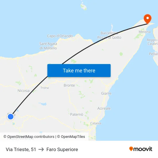 Via Trieste, 51 to Faro Superiore map