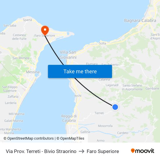 Via Prov. Terreti - Bivio Straorino to Faro Superiore map