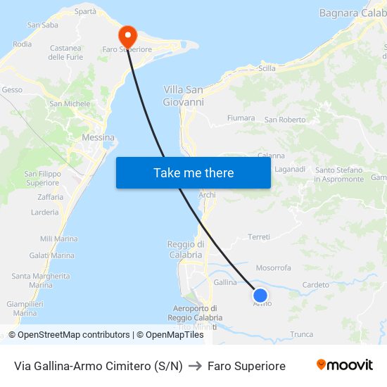 Via Gallina-Armo  Cimitero (S/N) to Faro Superiore map