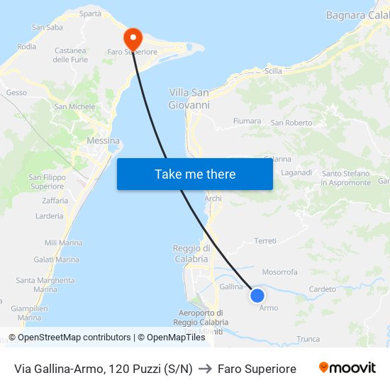 Via Gallina-Armo, 120  Puzzi (S/N) to Faro Superiore map