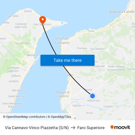 Via Cannavo-Vinco  Piazzetta  (S/N) to Faro Superiore map