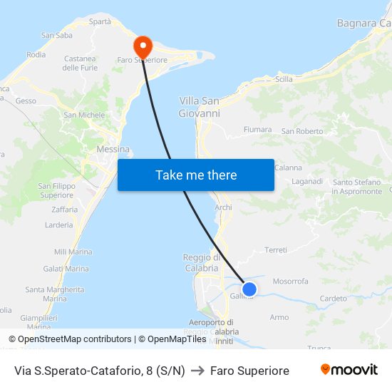 Via S.Sperato-Cataforio, 8 (S/N) to Faro Superiore map