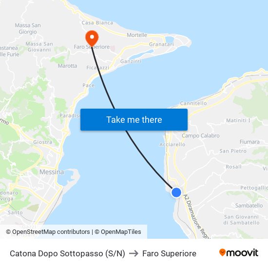 Catona  Dopo Sottopasso (S/N) to Faro Superiore map