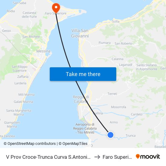 V Prov Croce-Trunca  Curva S.Antonio S/N to Faro Superiore map