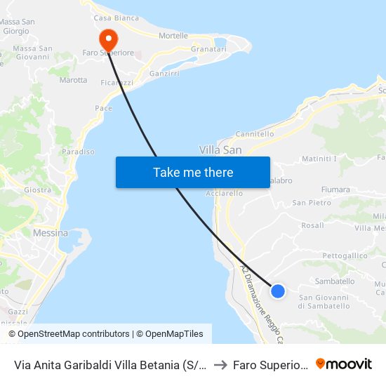 Via Anita Garibaldi  Villa Betania (S/N) to Faro Superiore map