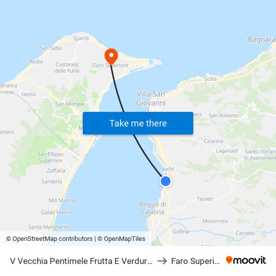 V Vecchia Pentimele Frutta E Verdura S/N to Faro Superiore map