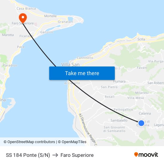 SS 184  Ponte (S/N) to Faro Superiore map