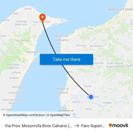 Via Prov. Mosorrofa  Bivio Calvario (S/N to Faro Superiore map