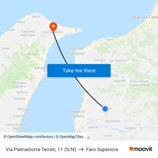 Via Pietrastorta-Terreti, 11  (S/N) to Faro Superiore map