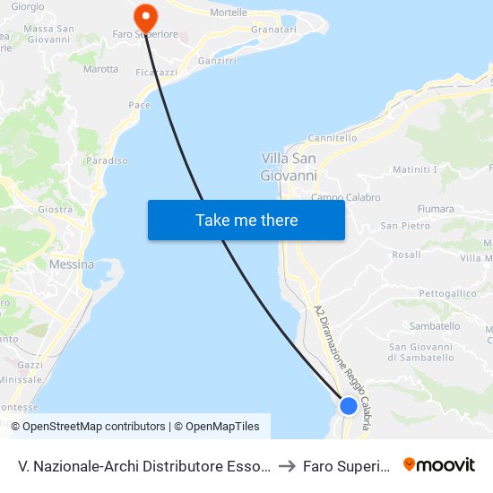 V. Nazionale-Archi Distributore Esso N/S to Faro Superiore map
