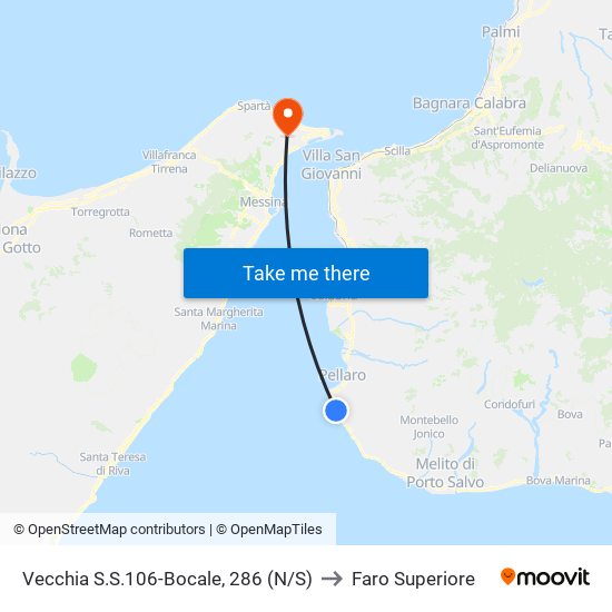 Vecchia S.S.106-Bocale, 286  (N/S) to Faro Superiore map