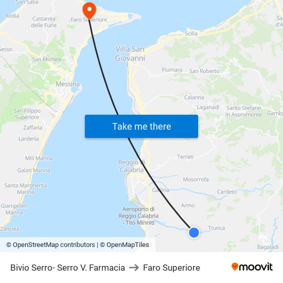 Bivio Serro- Serro V.  Farmacia to Faro Superiore map