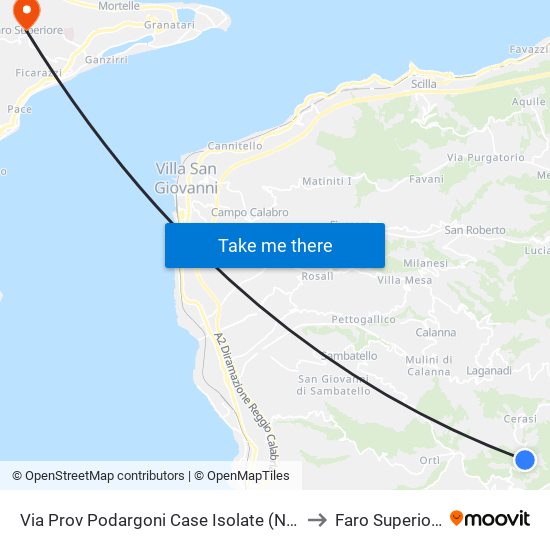 Via Prov Podargoni  Case Isolate (N/S) to Faro Superiore map