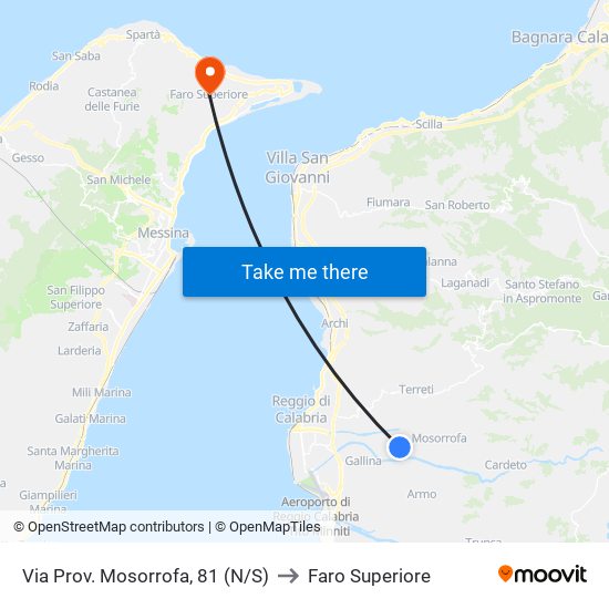 Via Prov. Mosorrofa, 81 (N/S) to Faro Superiore map