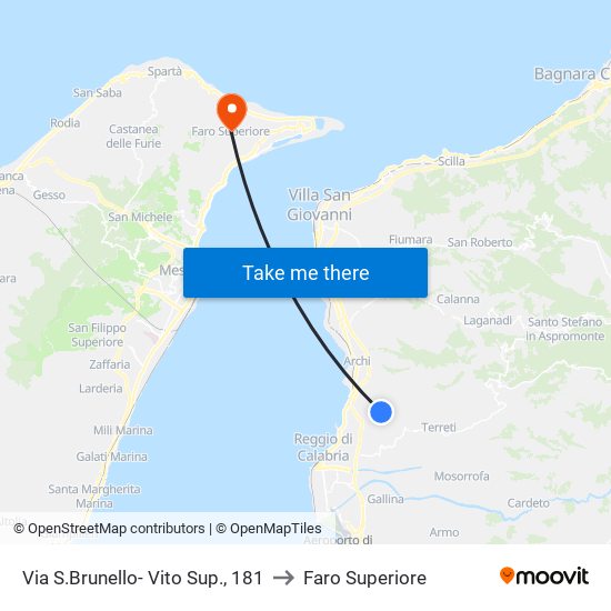 Via S.Brunello- Vito Sup., 181 to Faro Superiore map