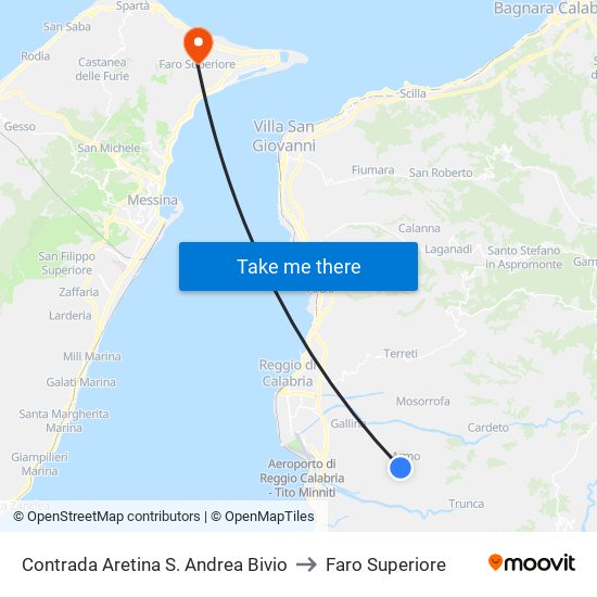 Contrada Aretina  S. Andrea Bivio to Faro Superiore map
