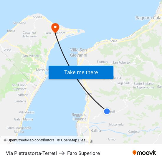 Via Pietrastorta-Terreti to Faro Superiore map