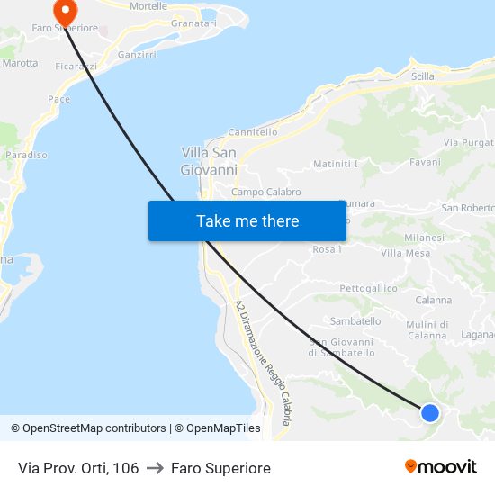 Via Prov. Orti, 106 to Faro Superiore map