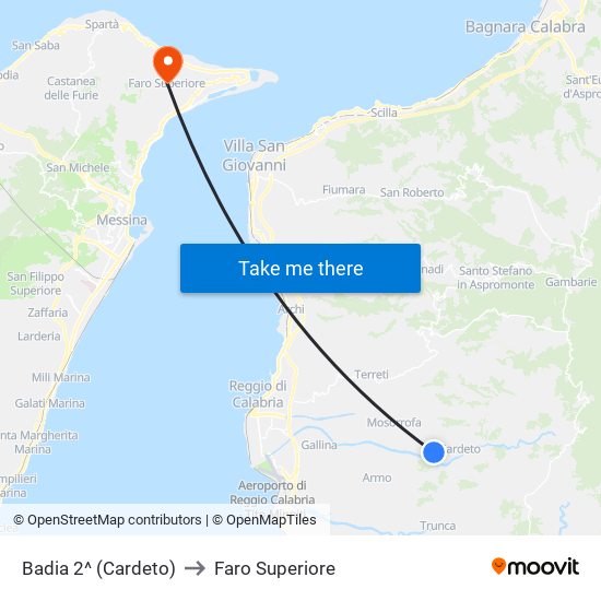 Badia 2^  (Cardeto) to Faro Superiore map