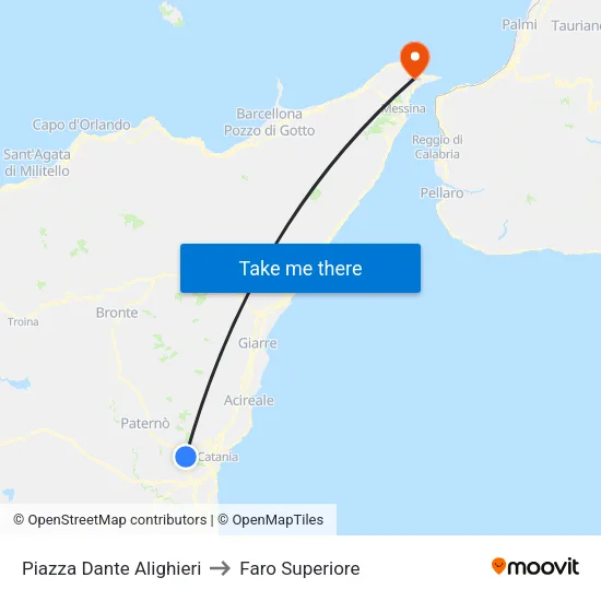 Piazza Dante Alighieri to Faro Superiore map