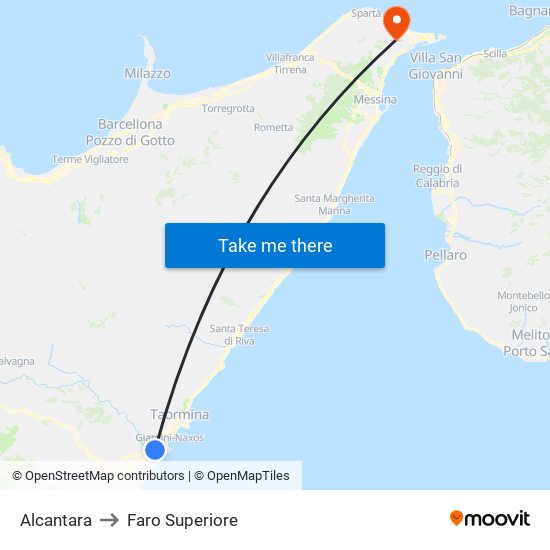 Alcantara to Faro Superiore map