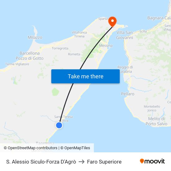S. Alessio Siculo-Forza D'Agrò to Faro Superiore map