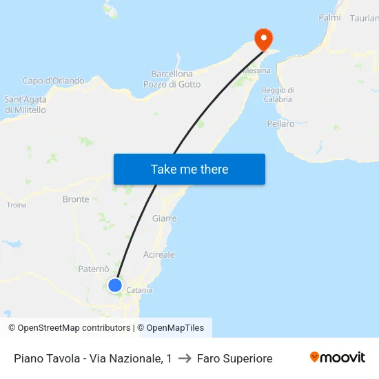 Piano Tavola - Via Nazionale, 1 to Faro Superiore map