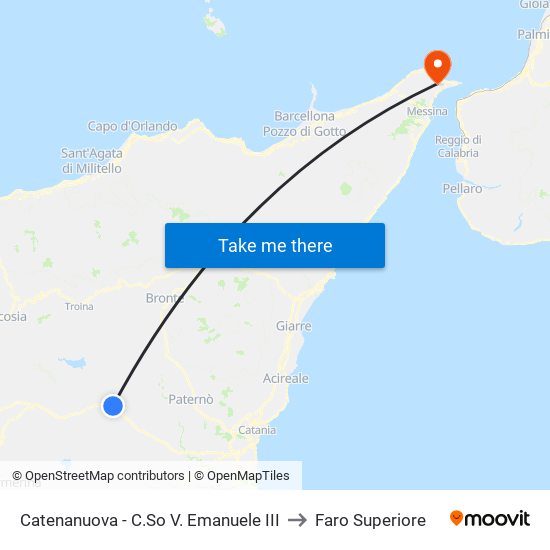 Catenanuova - C.So V. Emanuele III to Faro Superiore map