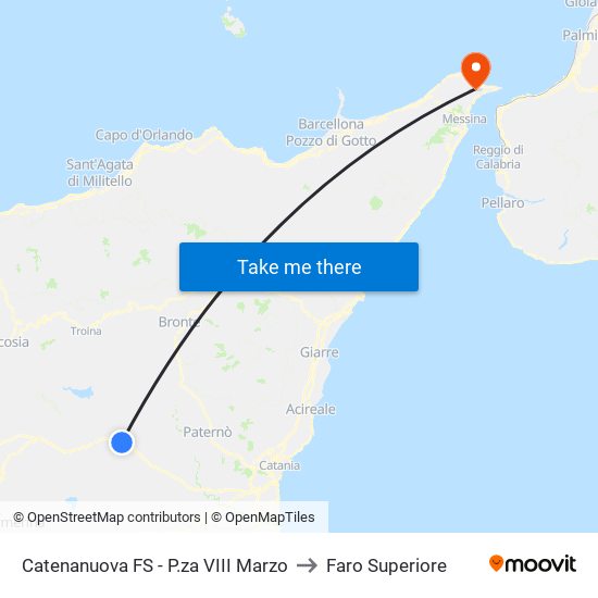 Catenanuova FS - P.za VIII Marzo to Faro Superiore map