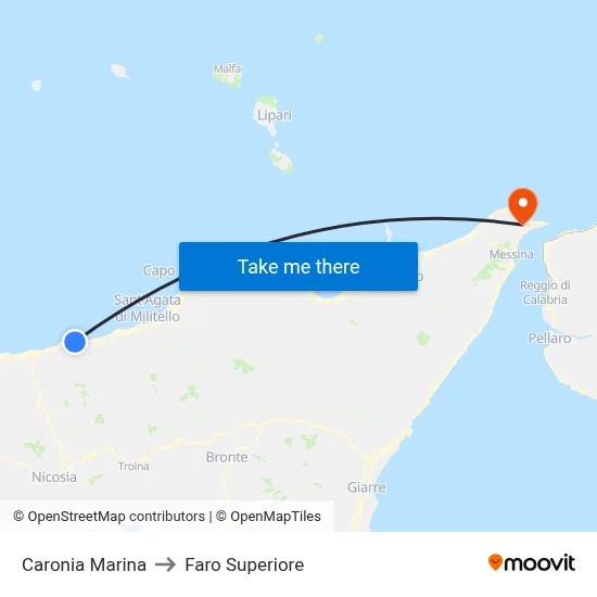 Caronia Marina to Upper Lighthouse map