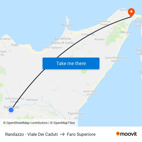 Randazzo - Viale Dei Caduti to Faro Superiore map