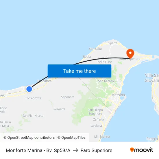 Monforte Marina - Junction SP59/A to Upper Lighthouse map