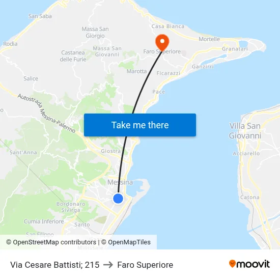 Via Cesare Battisti 215 to Upper Lighthouse map