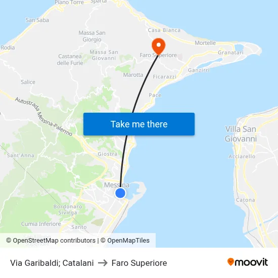 Via Garibaldi; Catalani to Upper Lighthouse map