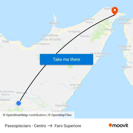 Passopisciaro - Center to Upper Lighthouse map