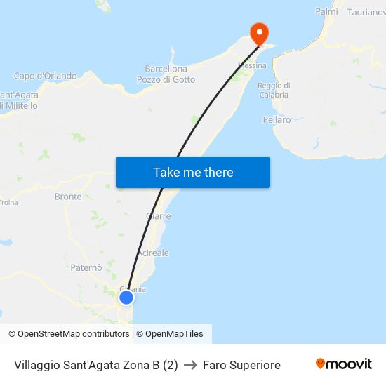 Villaggio Sant'Agata Zona B (2) to Faro Superiore map