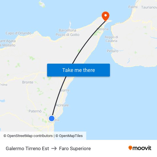 Galermo Tirreno Est to Faro Superiore map