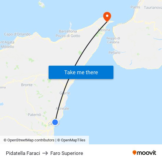 Pidatella Faraci to Faro Superiore map