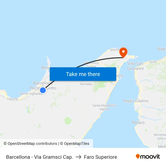 Barcelona - Via Gramsci Cap. to Upper Lighthouse map