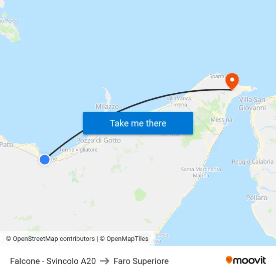 Falcone - A20 Junction to Upper Lighthouse map